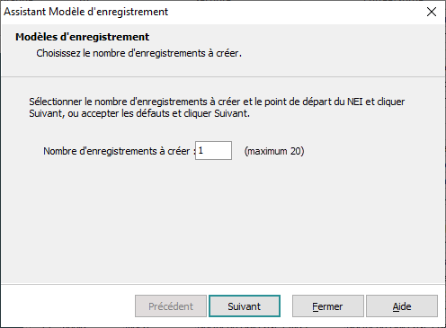 Modèles d'enregistrements